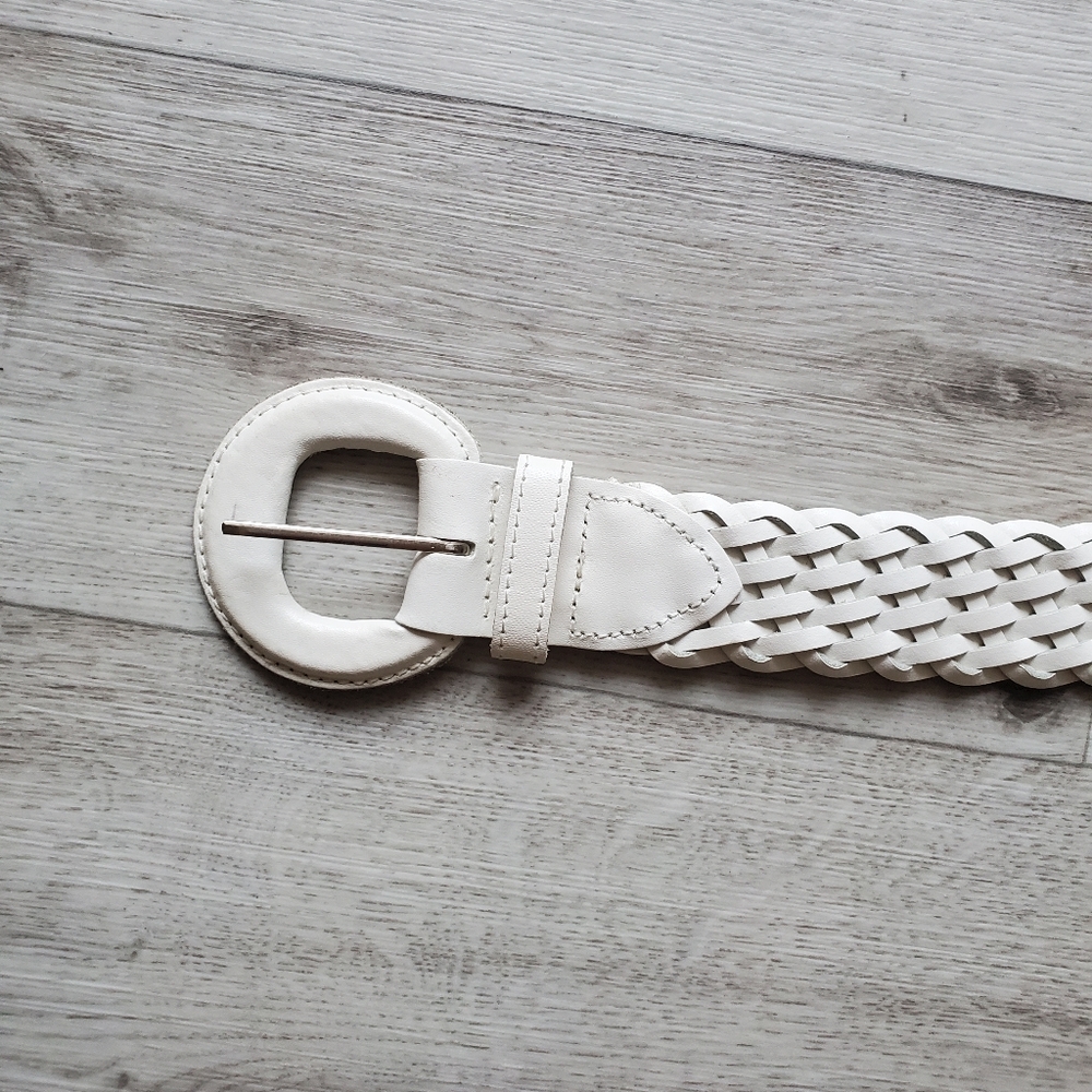 White Leather Belt - M/L